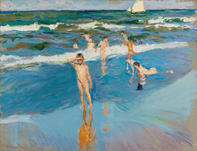 Children in the sea by Joaquin Sorolla – featured