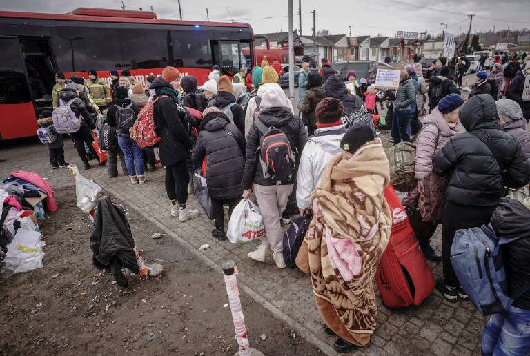 Ukrainian refugees arriving in Valencia